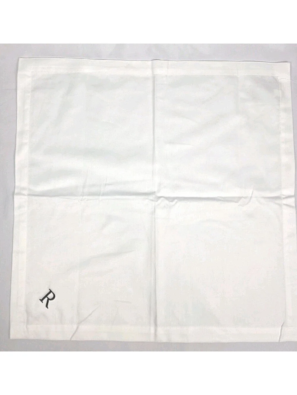 Pottery Barn Dinner Napkins Cotton R Monogramed Set Of 6 White Mason Pre-owned
